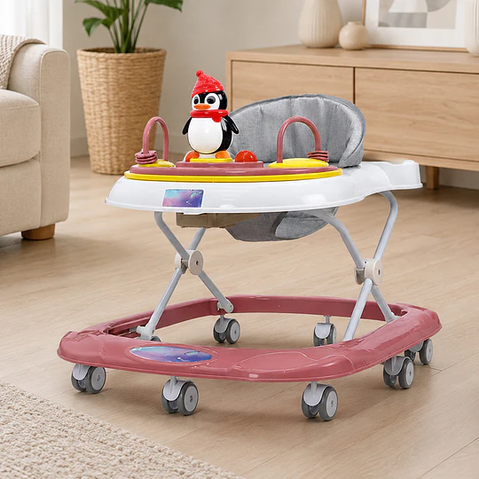  Andador Para Bebé Kidscool Pingüino Ruedas Silenciosas Azul 65 X 55 X 50 cm 