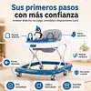 Andador Para Bebé Kidscool Pingüino Ruedas Silenciosas Celeste 65 X 55 X 50 cm