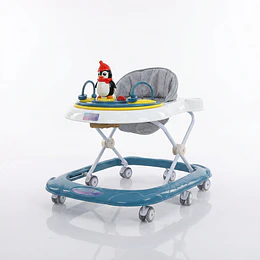  Andador Para Bebé Kidscool Pingüino Ruedas Silenciosas Celeste 65 X 55 X 50 cm