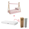 Cama Infantil Montessori Rosado + Colchon 150 x 70 x 10 cms