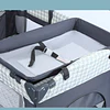 Cuna Corral Plegable de Viaje Kidscool con Mudador Organizador y Móvil 104 x 70 x 74 cm Gris Estampado 