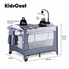 Cuna Corral Plegable de Viaje Kidscool con Mudador Organizador y Móvil 104 x 76 x 76 cm Gris 