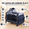 Cuna Corral Plegable de Viaje Kidscool con Mudador Mosquitero y Organizador 104 x 76 x 76 cm Gris