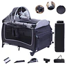 Cuna Corral Plegable de Viaje Kidscool con Mudador Mosquitero y Organizador 104 x 76 x 76 cm Gris