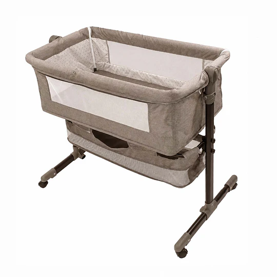 Cuna Colecho Compacta, Plegable, mecedora con Mosquitero Canasto Organizador y Ruedas Kidscool 90 x 50 X 80 cm Khaki
