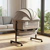 Cuna Colecho Compacta, Plegable, mecedora con Mosquitero Canasto Organizador y Ruedas Kidscool 90 x 50 X 80 cm Khaki