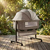 Cuna Colecho Compacta, Plegable, mecedora con Mosquitero Canasto Organizador y Ruedas Kidscool 90 x 50 X 80 cm Khaki