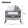 Cuna Colecho Compacta, Plegable, mecedora con Mosquitero Canasto Organizador y Ruedas Kidscool 90 x 50 X 80 cm Gris
