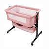 Cuna Colecho Compacta, Plegable, mecedora con Mosquitero Canasto Organizador y Ruedas Kidscool 90 x 50 X 80 cm Rosado