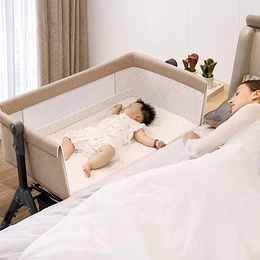 Cuna Colecho Plegable Antirreflujo y Balanceo Kidscool 102 x 65 x 81 cm Khaki