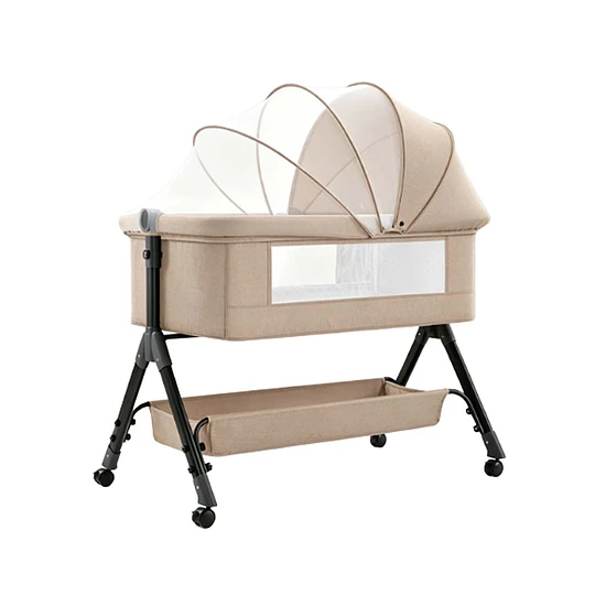 Cuna Colecho Plegable Antirreflujo y Balanceo Kidscool 102 x 65 x 81 cm Khaki
