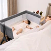 Cuna Colecho Compacta, Plegable, mecedora con Mosquitero Canasto Organizador y Ruedas Kidscool 90 x 50 X 80 cm Gris