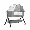 Cuna Colecho Compacta, Plegable, mecedora con Mosquitero Canasto Organizador y Ruedas Kidscool 90 x 50 X 80 cm Gris
