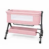 Cuna Colecho Compacta, Plegable, mecedora con Mosquitero Canasto Organizador y Ruedas Kidscool 90 x 50 X 80 cm Rosado