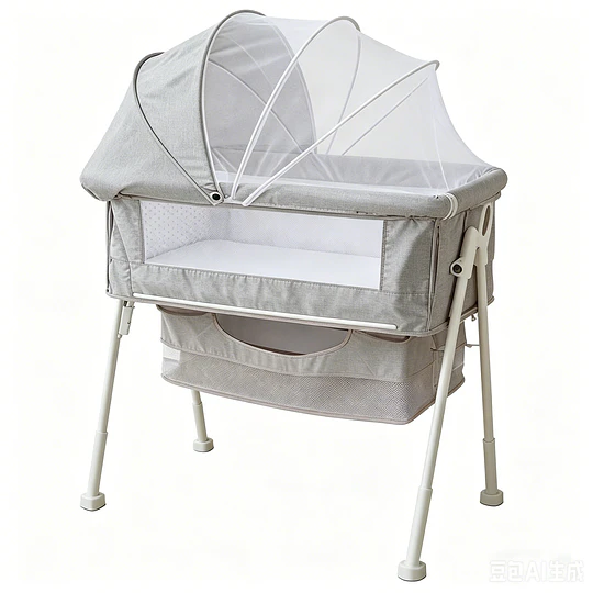 Cuna Colecho Multifuncional Plegable estructura reforzada Kidscool con Mosquitero y Canasto 93 x 57 x 80 cm Khaki