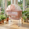 Cuna Colecho Multifuncional Plegable estructura reforzada Kidscool con Mosquitero y Canasto 93 x 57 x 80 cm Rosado