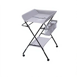 Mudador de Bebé Plegable Ajustable Kidscool con Ruedas y Organizador Gris 64x79x10 cm
