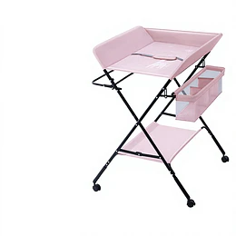 Mudador de Bebé Plegable Ajustable Kidscool con Ruedas y Organizador Rosado 64x79x10 cm 