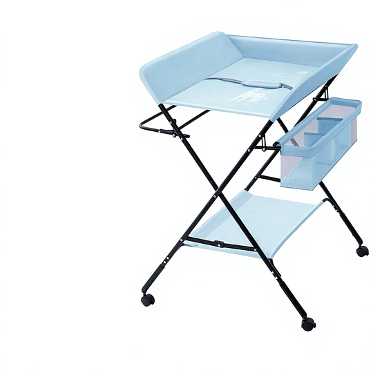 Mudador de Bebé Plegable Ajustable Kidscool con Ruedas y Organizador Azul 64x79x10 cm