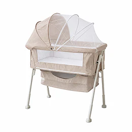 Cuna Colecho Multifuncional Plegable estructura reforzada Kidscool con Mosquitero y Canasto 93 x 57 x 80 cm Khaki