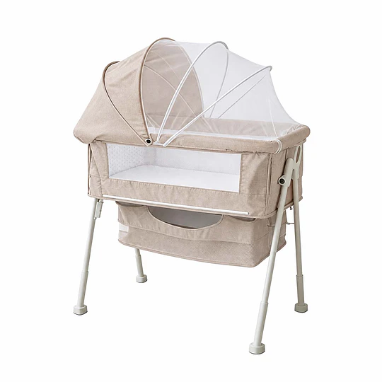 Cuna Colecho Multifuncional Plegable estructura reforzada Kidscool con Mosquitero y Canasto 93 x 57 x 80 cm Khaki