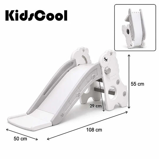 Resbalín Infantil Plegable Kidscool Centro de Juegos Crudo Gris