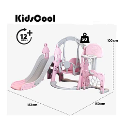  Retiro Express-  Resbalín Columpio Infantil 5 en 1 Kidscool Centro de Juegos Rosado