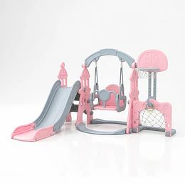  Retiro Express-  Resbalín Columpio Infantil 5 en 1 Kidscool Centro de Juegos Rosado