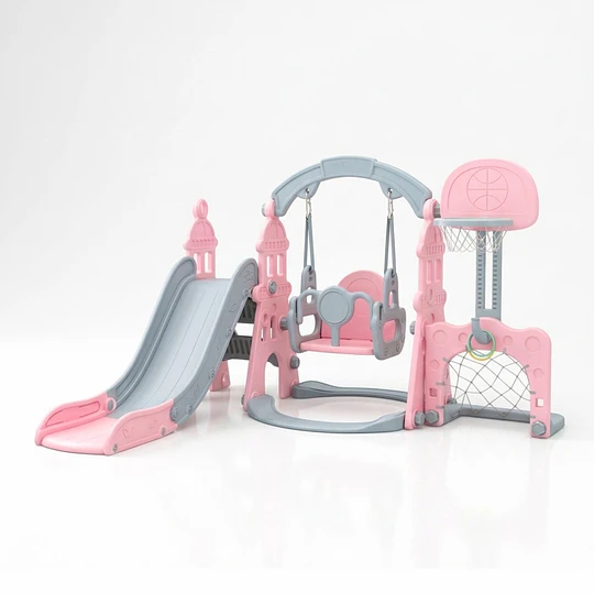  Retiro Express-  Resbalín Columpio Infantil 5 en 1 Kidscool Centro de Juegos Rosado