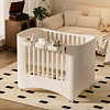 Retiro Express-Cuna Infantil Móvil Multifuncional Kidscool con Ruedas y Organizadores Beige 123 x 68 x 92 cm
