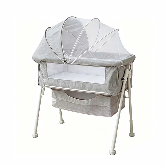 Retiro Express-Cuna Colecho Multifuncional Plegable estructura reforzada Kidscool con Mosquitero y Canasto 93 x 57 x 80 cm Gris