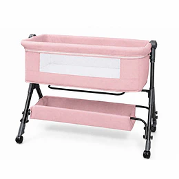 Retiro Express-Cuna Colecho Compacta, Plegable, mecedora con Mosquitero Canasto Organizador y Ruedas Kidscool 90 x 50 X 80 cm Rosado