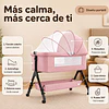 Retiro Express-Cuna Colecho Compacta, Plegable, mecedora con Mosquitero Canasto Organizador y Ruedas Kidscool 90 x 50 X 80 cm Rosado