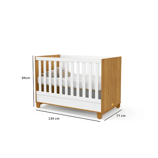 Retiro Express-Cuna Multifuncional Bebé Zupi Madera Blanca Caramelo+ Colchon Cama Baby Box 130x70 cms