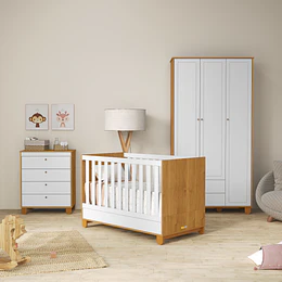 Retiro Express-Cuna Multifuncional Bebé Zupi Madera Blanca Caramelo+ Colchon Cama Baby Box 130x70 cms