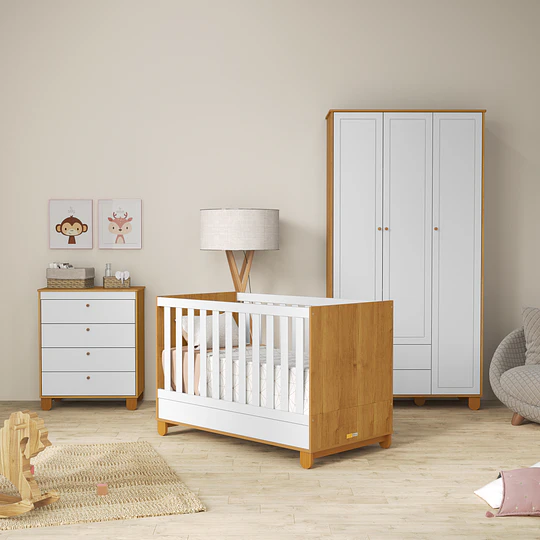 Retiro Express-Cuna Multifuncional Bebé Zupi Madera Blanca Caramelo+ Colchon Cama Baby Box 130x70 cms