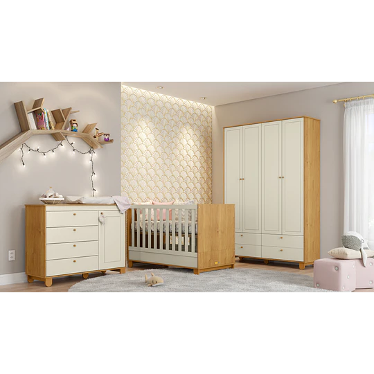 Retiro Express-Cuna Multifuncional Bebé Zupi Madera Blanca Caramelo+ Colchon Cama Baby Box 130x70 cms
