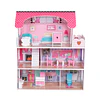 Retiro Express-Casa De Muñeca Madera 3 Pisos Con Accesorios