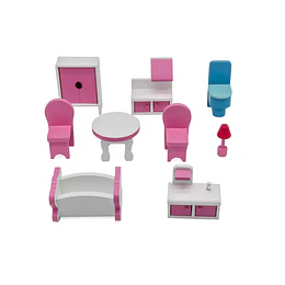 Retiro Express-Casa De Muñeca Madera 3 Pisos Con Accesorios