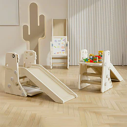Retiro Express-Resbalín Infantil Plegable 4 en 1 con Escritorio Kidscool Off White  