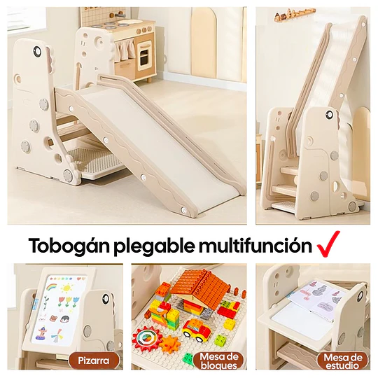Retiro Express-Resbalín Infantil Plegable 4 en 1 con Escritorio Kidscool Off White  