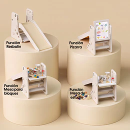 Retiro Express-Resbalín Infantil Plegable 4 en 1 con Escritorio Kidscool Off White  