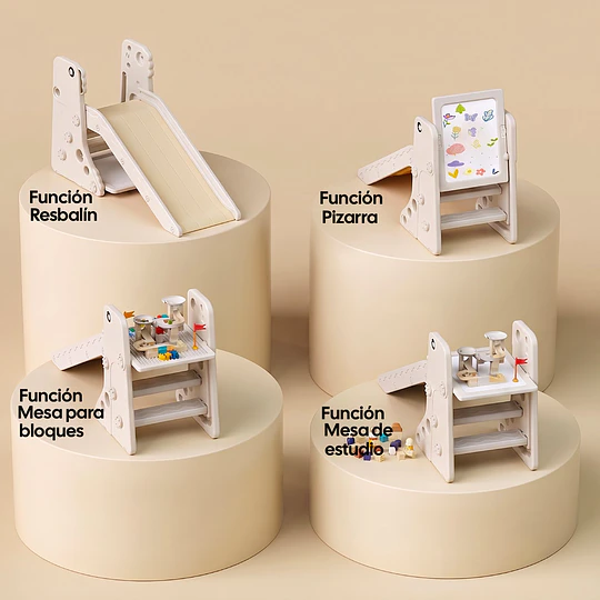Retiro Express-Resbalín Infantil Plegable 4 en 1 con Escritorio Kidscool Off White  