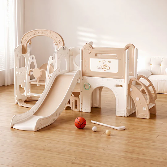 Retiro Express-Resbalín Columpio Centro de Juegos 9 en 1 Kidscool Estilo Off White