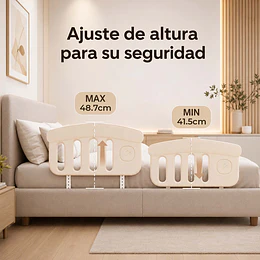 Retiro Express- Baranda de Cama Infantil Fija Protectora Anticaídas Plástico 