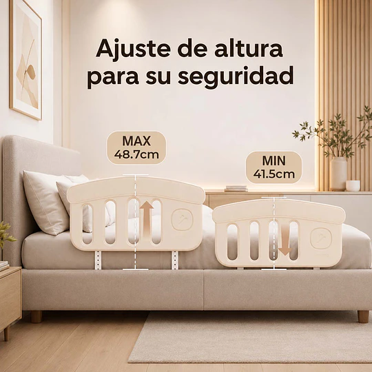 Retiro Express- Baranda de Cama Infantil Fija Protectora Anticaídas Plástico 