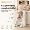 Retiro Express-Torre de Aprendizaje Infantil con Peldaños Antideslizantes Plástico Crema Gris 84x44.5x49 cm 