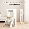 Retiro Express-Torre de Aprendizaje Infantil con Peldaños Antideslizantes Plástico Crema Gris 84x44.5x49 cm 