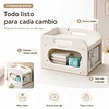 Retiro Express-Mudador de Sobremesa Compacto con Estante Organizador Plástico Blanco Marfil 75x51x46 cm 