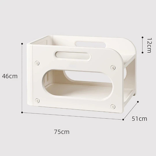 Retiro Express-Mudador de Sobremesa Compacto con Estante Organizador Plástico Blanco Marfil 75x51x46 cm 